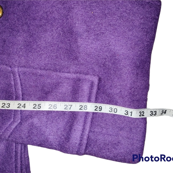 💜1960's-1970's Vintage Purple Wool Belted Coat - Picture 12 of 15